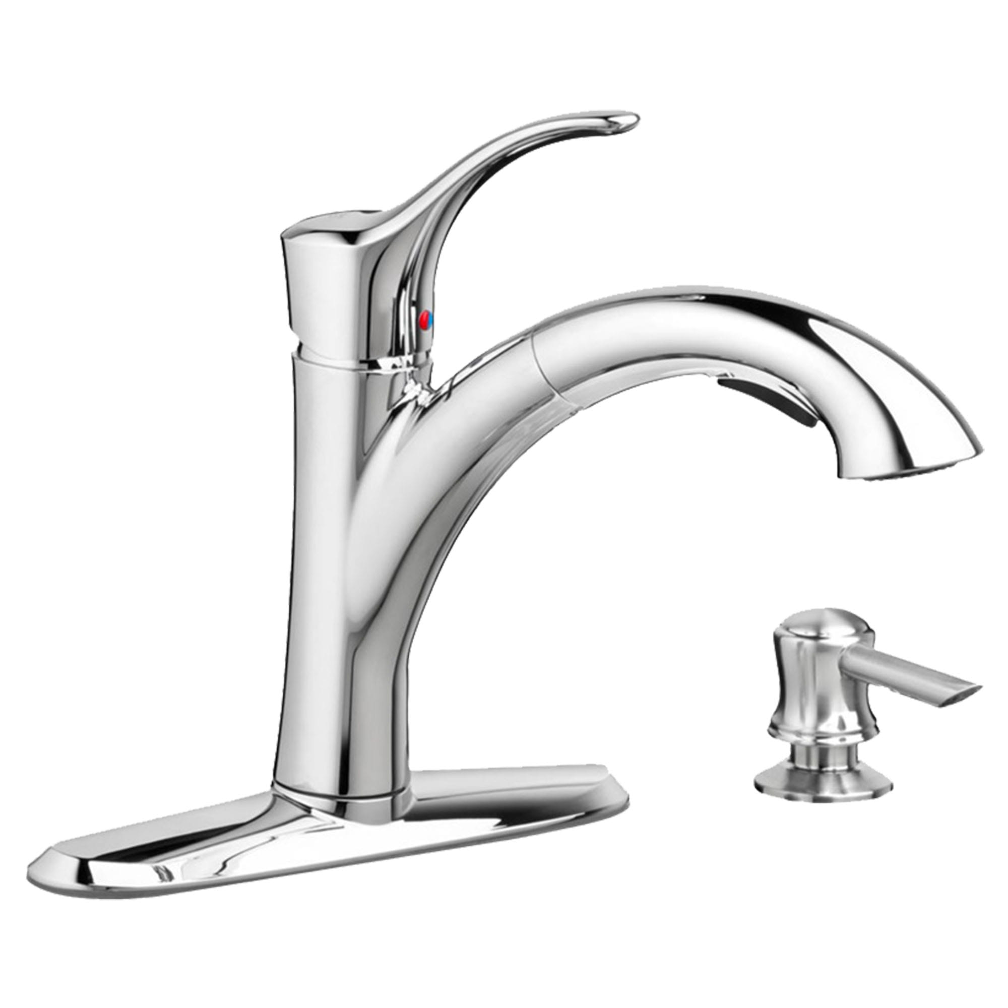 Mesa 1 Handle Pull Out Kitchen Faucet with Soap Dispenser CHROME